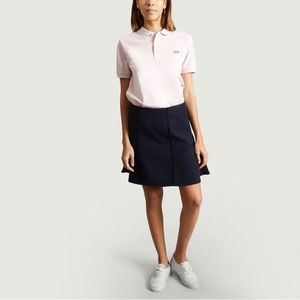 Lacoste Live Navy Blue Tennis Skirt Mini Black Piping Alligator Logo Size Small